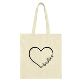 Besties Heart Tote Bag, Friendship Gift, Gift for Best Friend, Cute Tote Bag, Shopping Bag, Everyday Bag, Gift for Her, Gift for Sister - Tawshia